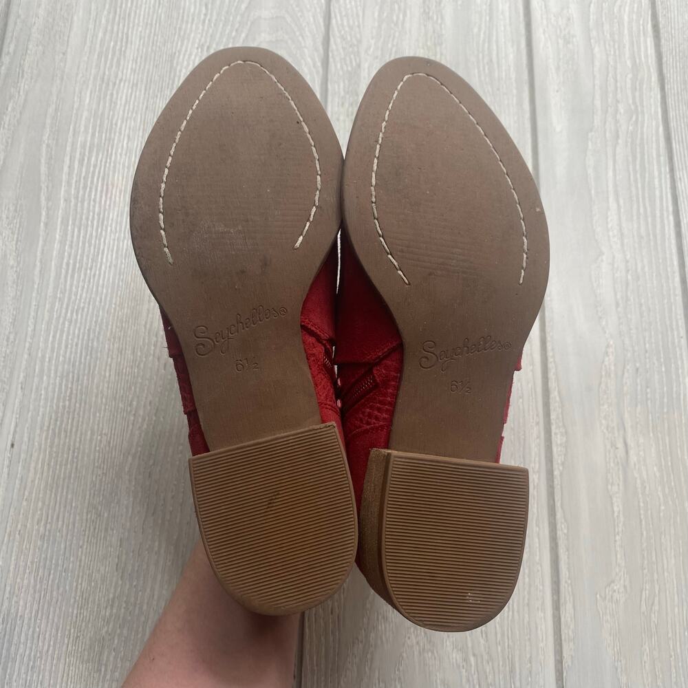 Seychelles Red Score Suede Booties Size 6.5 - Picture 6 of 11